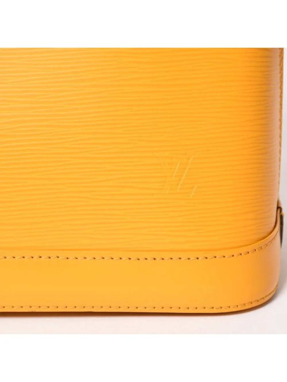 Louis Vuitton Alma Handbag Epi Leather Yellow Silver